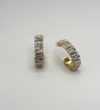 Crystal Baguette Hoops